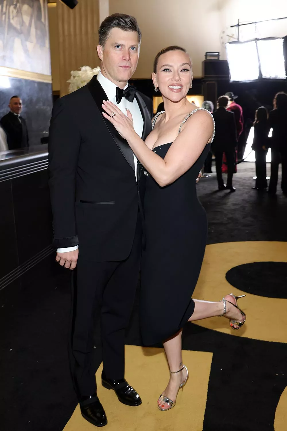 Scarlett Johansson and Colin Jost share a moment on SNL Season 50 finale