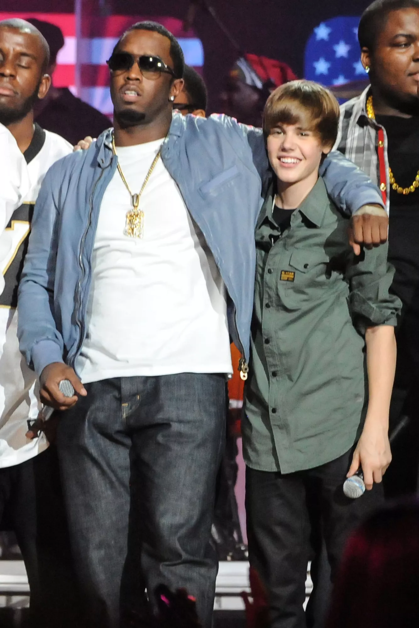 Justin Bieber and Diddy at industry event
