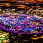 EDC Las Vegas crowd affected by high winds, showcasing the impact of las vegas weather on events.