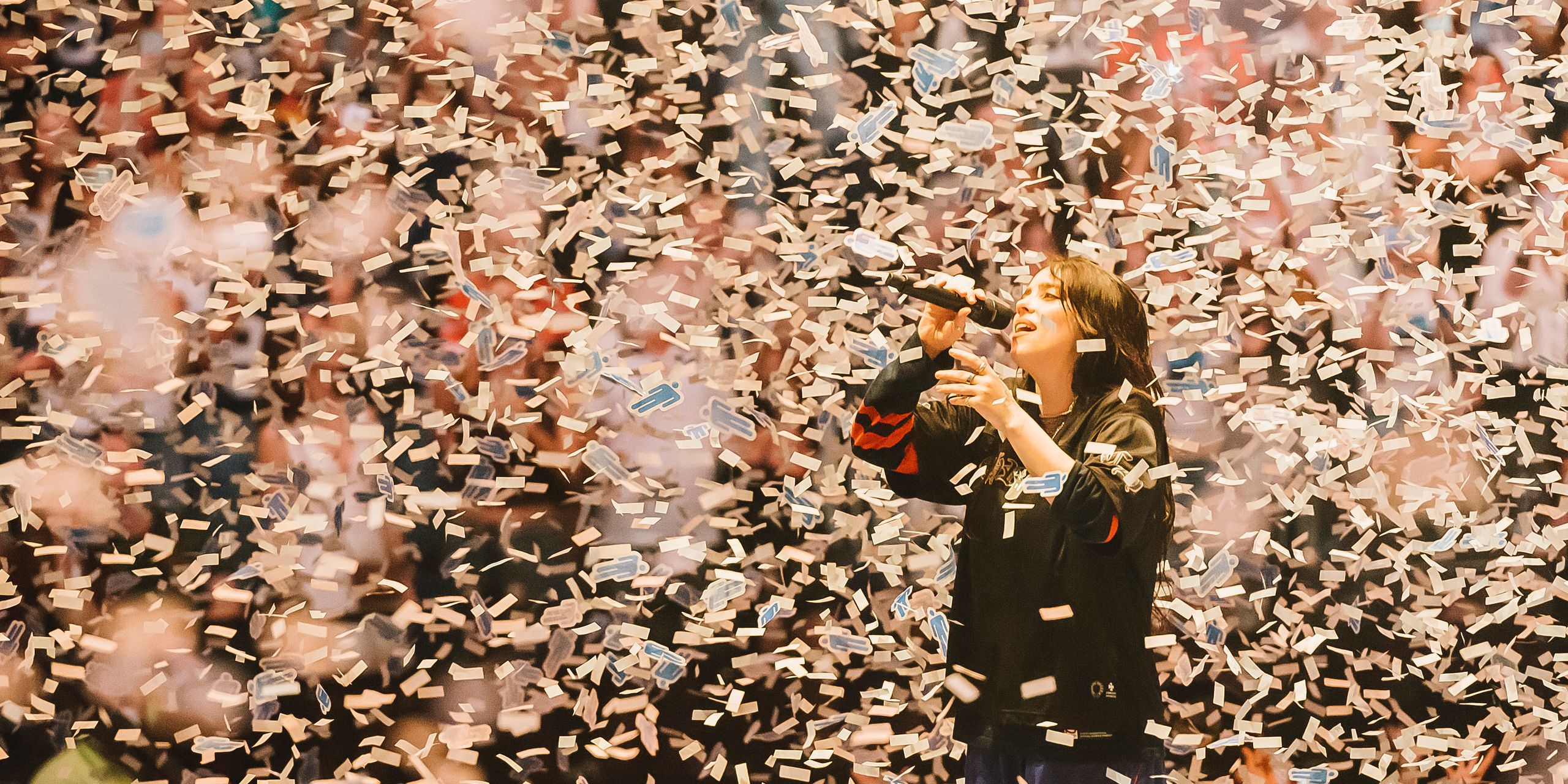 Billie Eilish performing live during the Hit Me Hard and Soft tour in 2025