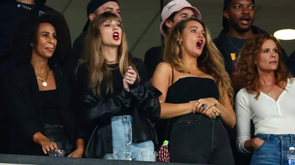 Blake Lively pictured with Taylor Swift at a recent event, highlighting their close friendship.