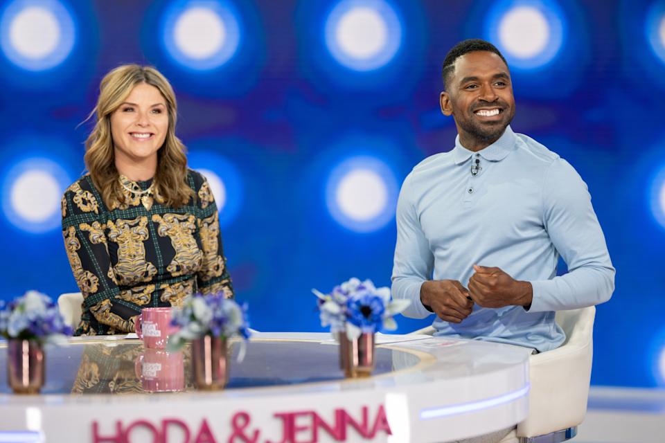 Savannah Guthrie and Jenna Bush Hager sharing a light moment on set
