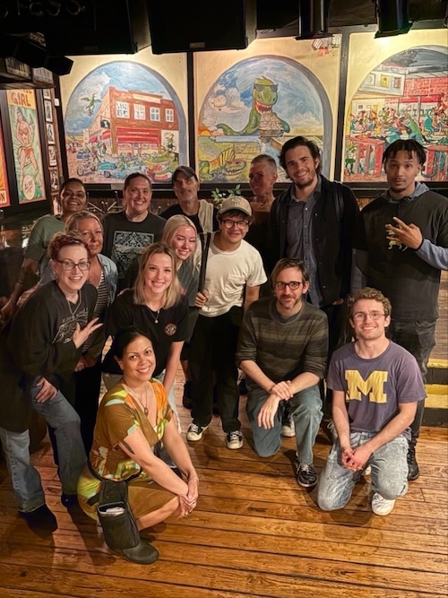 Cast members from Stranger Things at a Netflix event