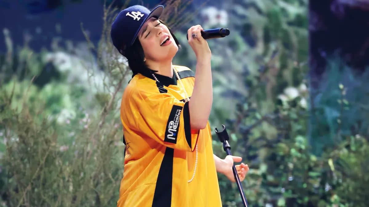 Billie Eilish on stage during the Hit Me Hard and Soft Tour, with presale excitement