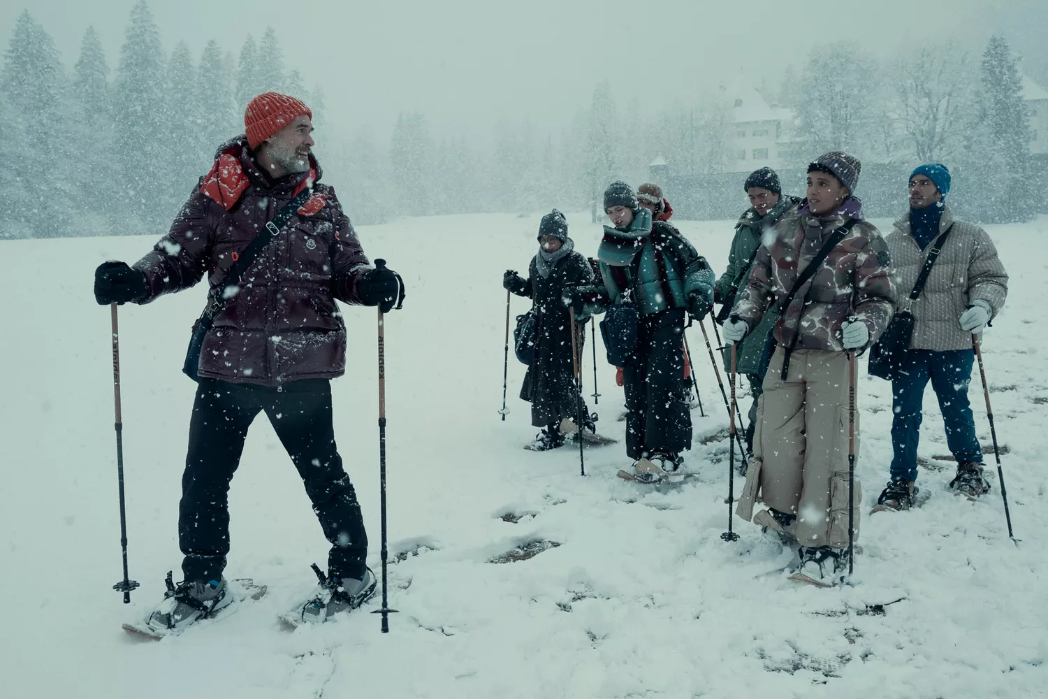 Nicole Kidman in Nine Perfect Strangers season 2 leading a group therapy session in the Alps